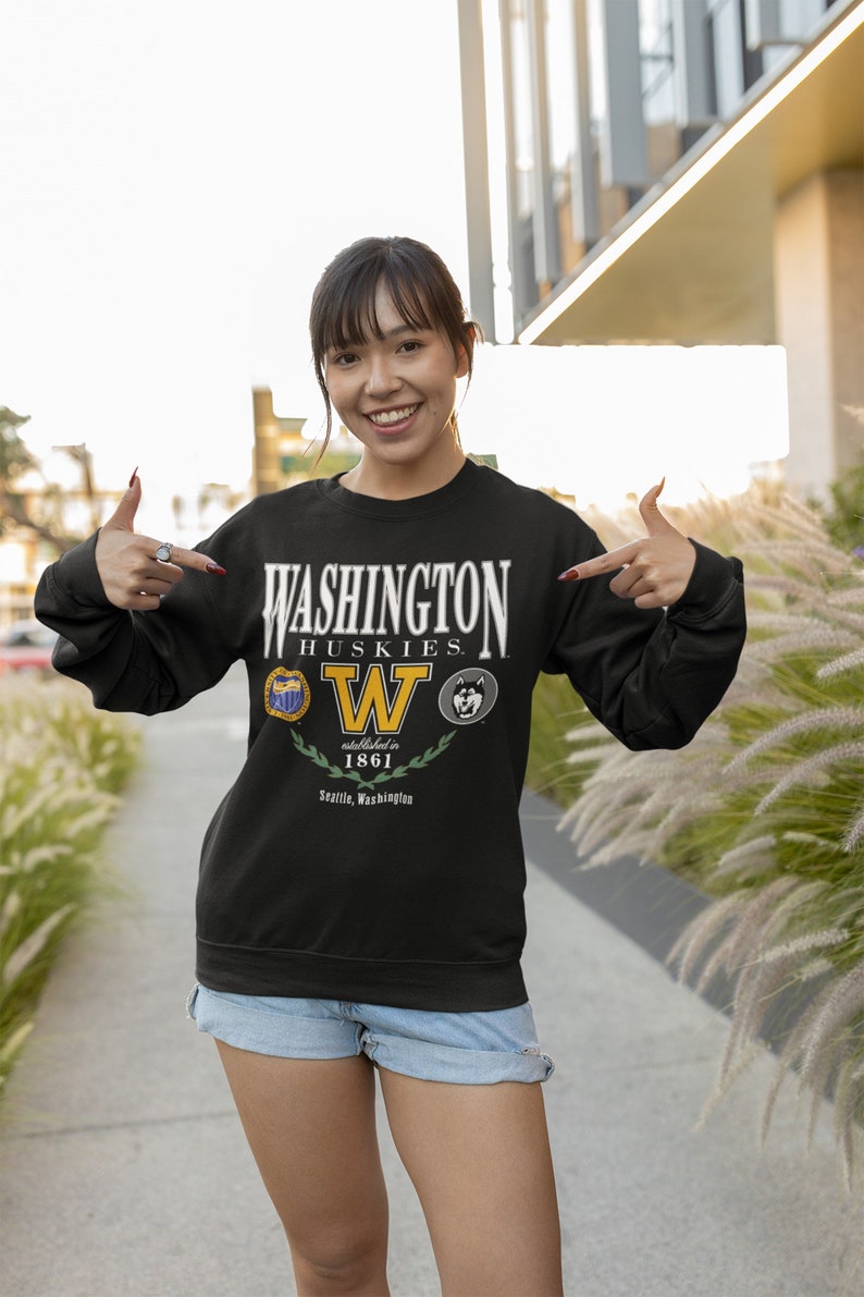 Vintage 1961 Husky University of Washington Shirt, University of Washington Huskies Rose Bowl Football Crewneck Sweatshirt