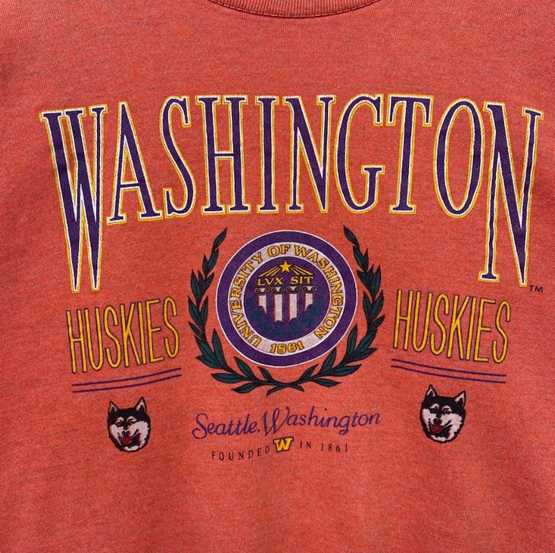 Vintage 1961 Husky University of Washington Shirt, Washington Huskies Sweatshirt Streetwear Usa University