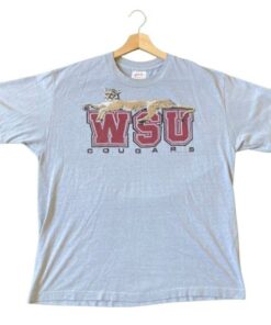Vintage 1987 NCAA Washington State University Cougars Graphic Screen Print T-Shirt