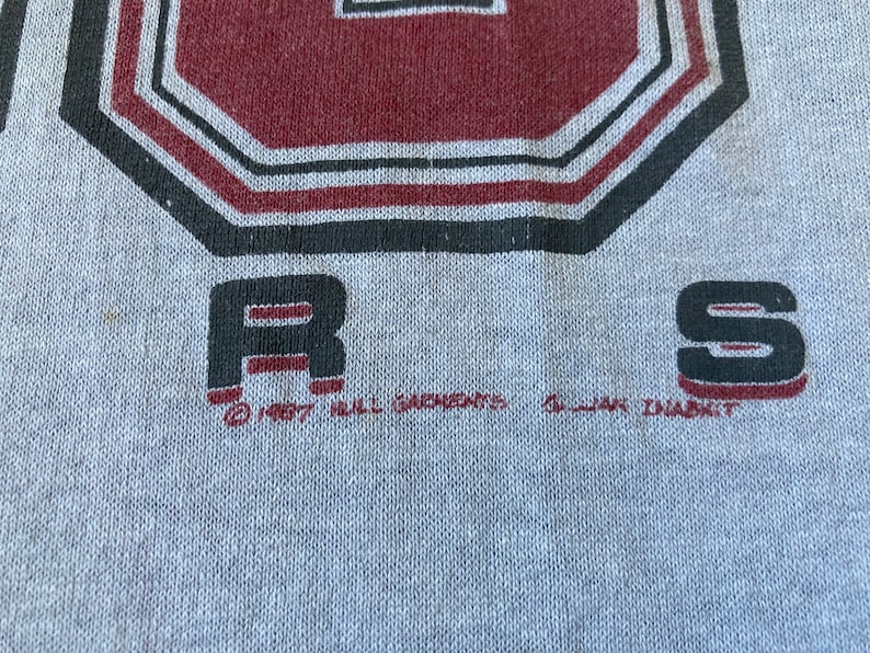 Vintage 1987 NCAA Washington State University Cougars Graphic Screen Print T-Shirt