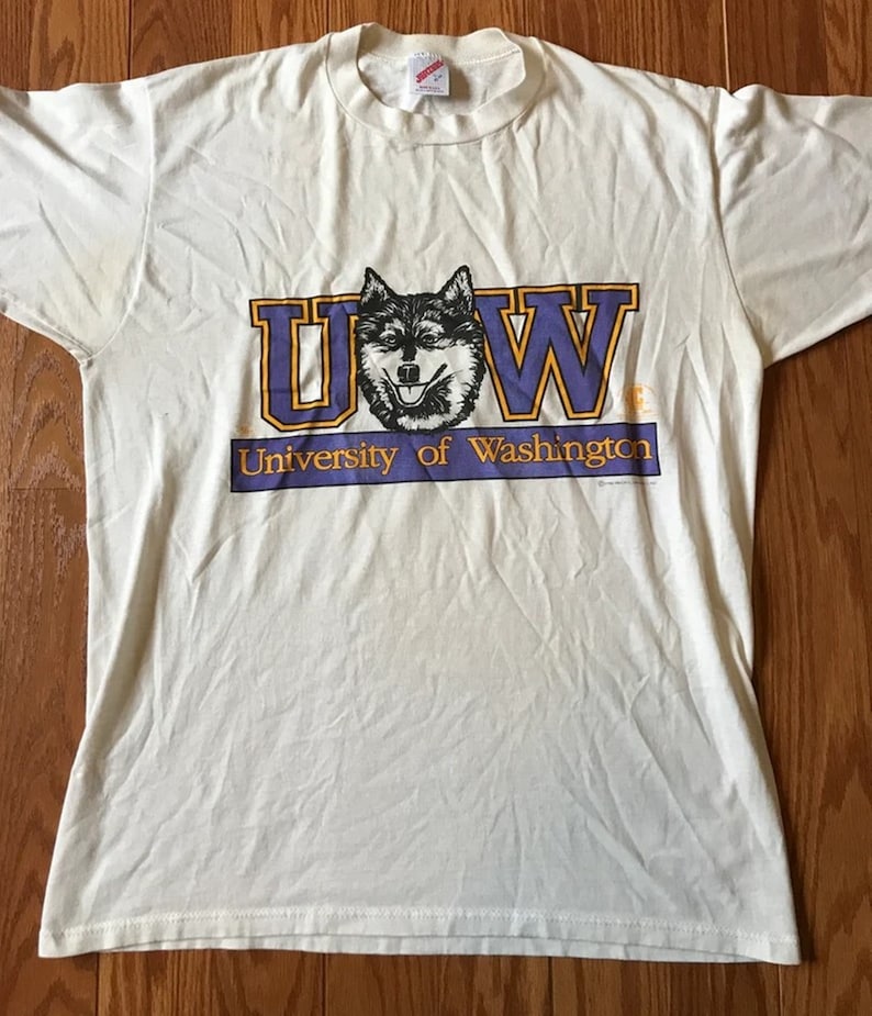 Vintage 1990 University of Washington Huskies Jerzees T-Shirt, Vintage 90s Sweatshirt, Gift For Her, Gift For Him