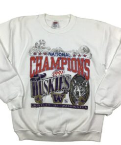 Vintage 1991 National Champions University of Washington Huskies Crewneck Sweatshirt, UW Sweatshirt Gifts For NCAA Fans