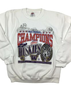 Vintage 1991 Washington Huskies Football Crewneck Sweatshirt, UW Hoodie College Student Gift, University Basketball Fan Shirt