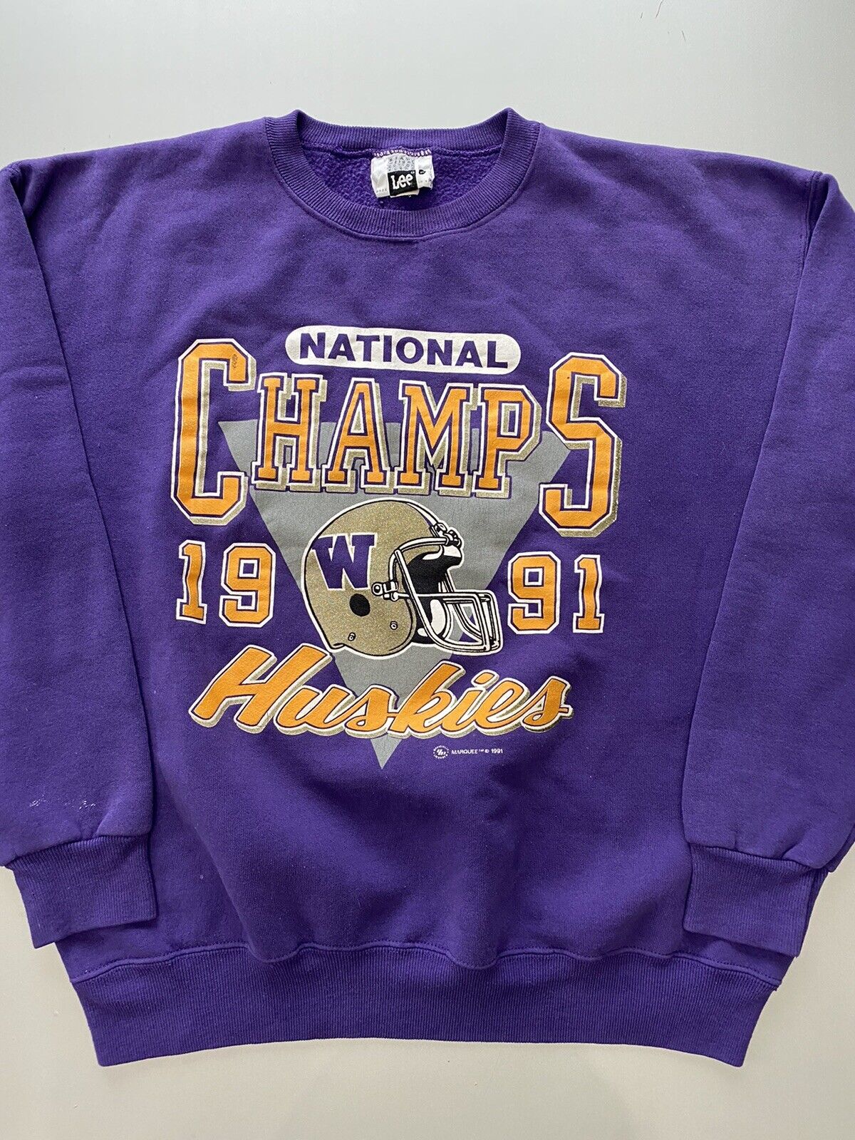 Vintage 1991 Washington Huskies Football Sweatshirt National Champs Sweater, UW Sweatshirt Gifts For Fans