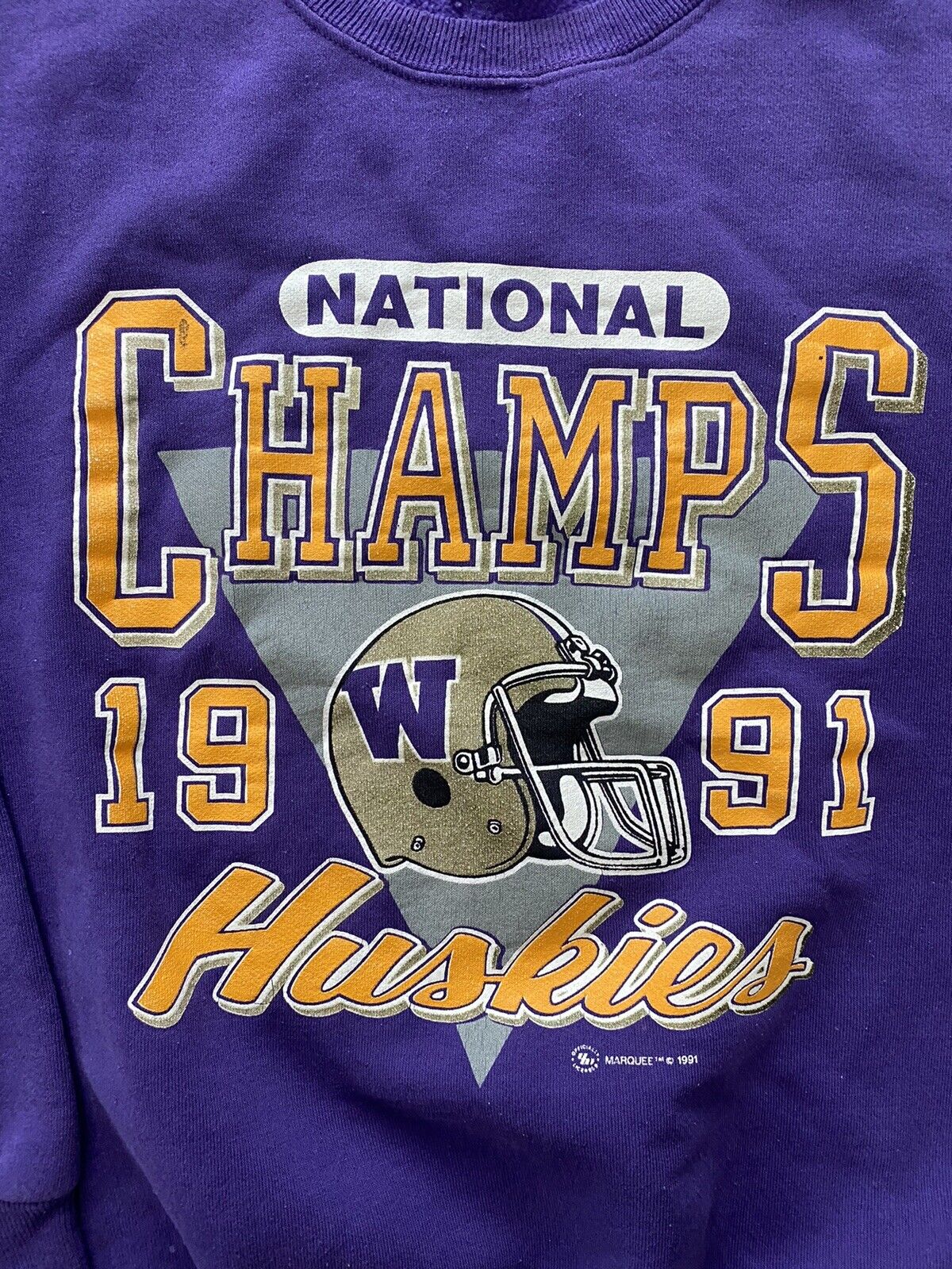 Vintage 1991 Washington Huskies Football Sweatshirt National Champs Sweater, UW Sweatshirt Gifts For Fans