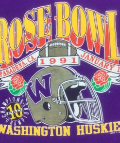 Vintage 1991 Washington Huskies Rose Bowl Single Stitch T-Shirt, UW Hoodie College Student Gift, University Basketball Fan Shirt