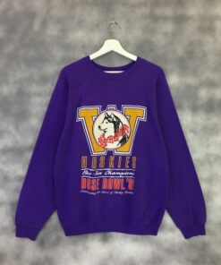 Vintage 1991 Washington Huskies Sweatshirt NCAA University of Washington Jumper Pullover Sweater Rose Bowl’91