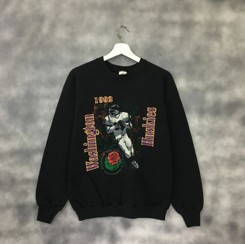 Vintage 1992 Washington Huskies Sweatshirt NCAA University of Washington, Vintage Washington Huskies Sweatshirt Streetwear Usa University