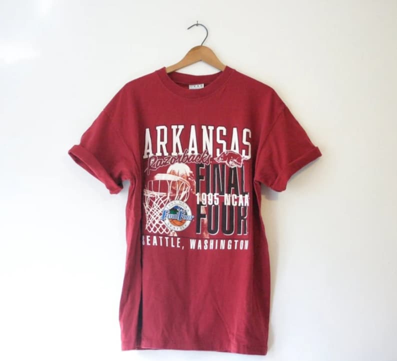 Vintage 1995 University of Arkansas Razorbacks Final Four March Madness Basketball T Shirt, Vintage 90s Sweatshirt, Shirt, Hoodie