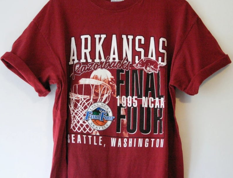 Vintage 1995 University of Arkansas Razorbacks Final Four March Madness Basketball T Shirt, Vintage 90s Sweatshirt, Shirt, Hoodie