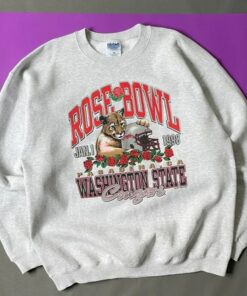 Vintage 1998 University Of Washington State Cougars Rose Bowl Football Crewneck Sweatshirt, Vintage Shirt, T Shirt, Hoodie
