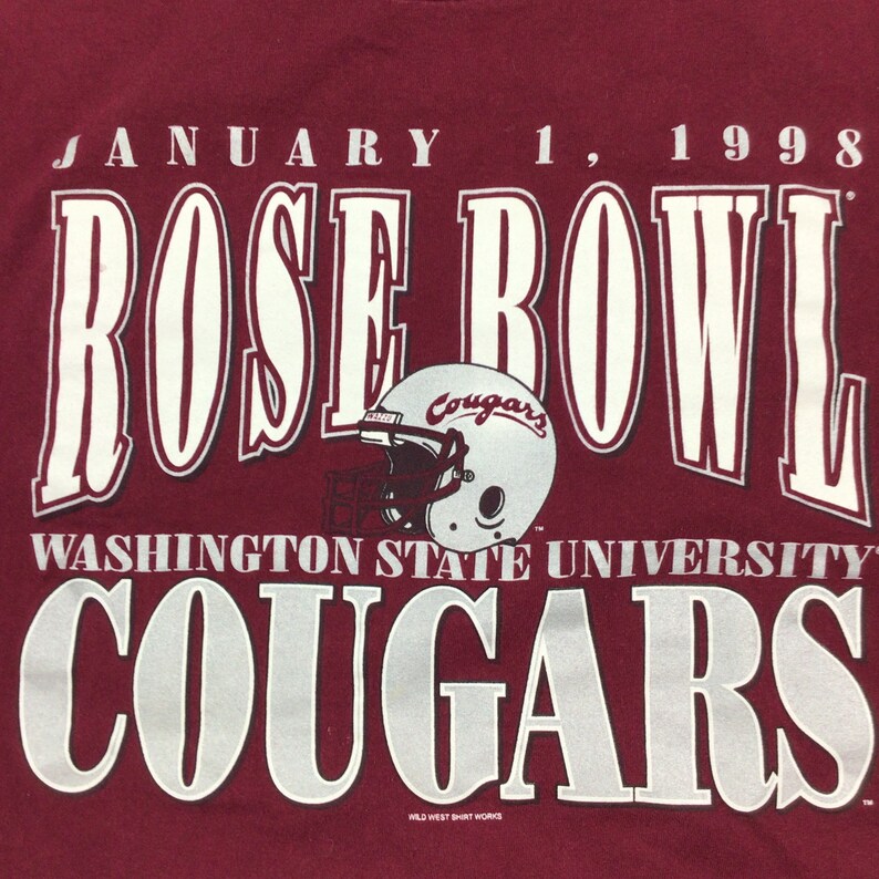 Vintage 1998 Washington State Cougars Rose Bowl T-Shirt, WSU Sweatshirt Gifts for Fans, Washington State Cougar Sweatshirts