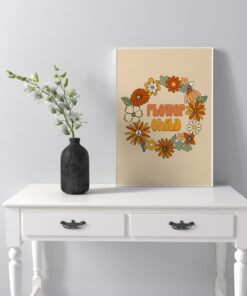 Vintage 70s Décor Flower Child Art Hippie Poster Wall Art Canvas Print
