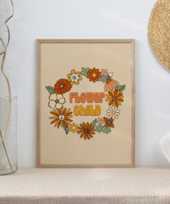 Vintage 70s Décor Flower Child Art Hippie Poster Wall Art Canvas Print