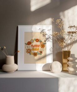 Vintage 70s Décor Flower Child Art Hippie Poster Wall Art Canvas Print