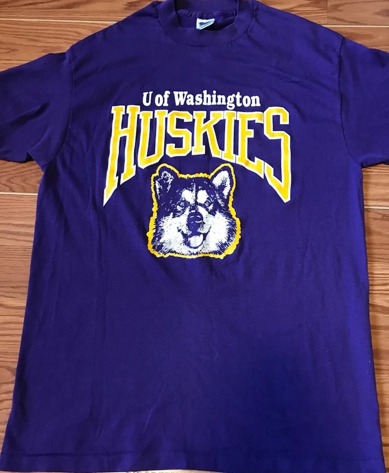 Vintage 80's NCAA University of Washington Huskies T-Shirt, Vintage 80s University of Washington Huskies Sweatshirt, T-Shirt, Hoodie