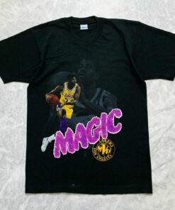 Vintage 90s BNA Magic Johnson Los Angeles Lakers T Shirt Hoodie Sweatshirt Full Size Full Color Gift for BNA Fans
