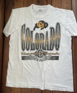 Vintage 90s Colorado CU Buffaloes White Single Stitch Tee Shirt, Sweatshirt, Hoodie