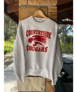 Vintage 90s Countryside Cougars School Sports Graphic Sweatshirt Reprinted Full Size