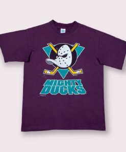 Vintage 90s Mighty Ducks Hockey NHL T Shirt Hoodie Sweatshirt Full Size Full Color