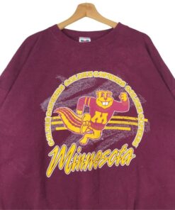 Vintage 90’s Minnesota Golden Gophers Crewneck Sweatshirt Printed Spell Out Big Logo Minnesota Golden Gophers Sweater Pullover