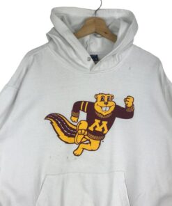 Vintage 90’s Minnesota Golden Gophers Pullover Hoodie Printed Big Logo Minnesota Golden Gophers Sweater Pullover