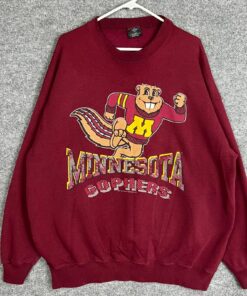 Vintage 90s Minnesota Golden Gophers Sweatshirt Big Graphic Crewneck Full Size, Minnesota Gophers University Football Fan Shirt