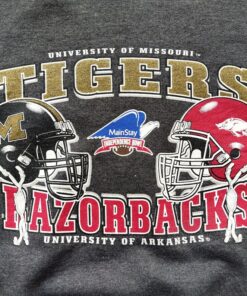 Vintage 90s NCAA Football University Missouri Tigers Vs University Arkansas Razorbacks By Champion Sweatshirt, Shirt, Hoodie