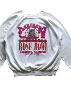 Vintage 90s NCAA University of Washington Huskies Rose Bowl Pasadena California 1991 Crewneck Sweatshirt