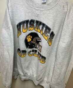 Vintage 90s Russell Athletic Sweatshirt Huskies QB Club Football Reprinted, UW Sweatshirt Gifts For NCAA Fans