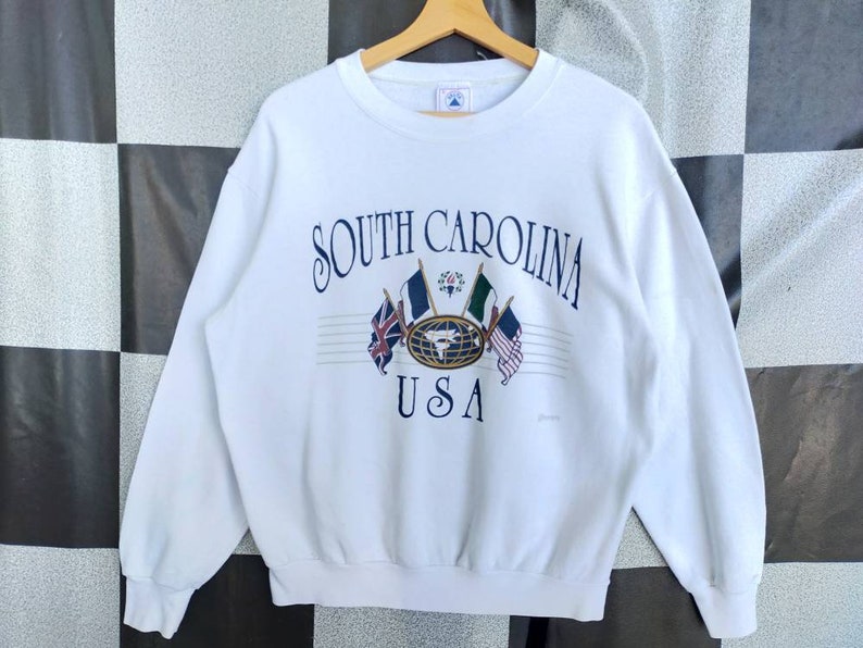 Vintage 90s South Carolina USA Crewneck Sweatshirt Big Print Pullover Sweatshirt. Hoodie, Shirt
