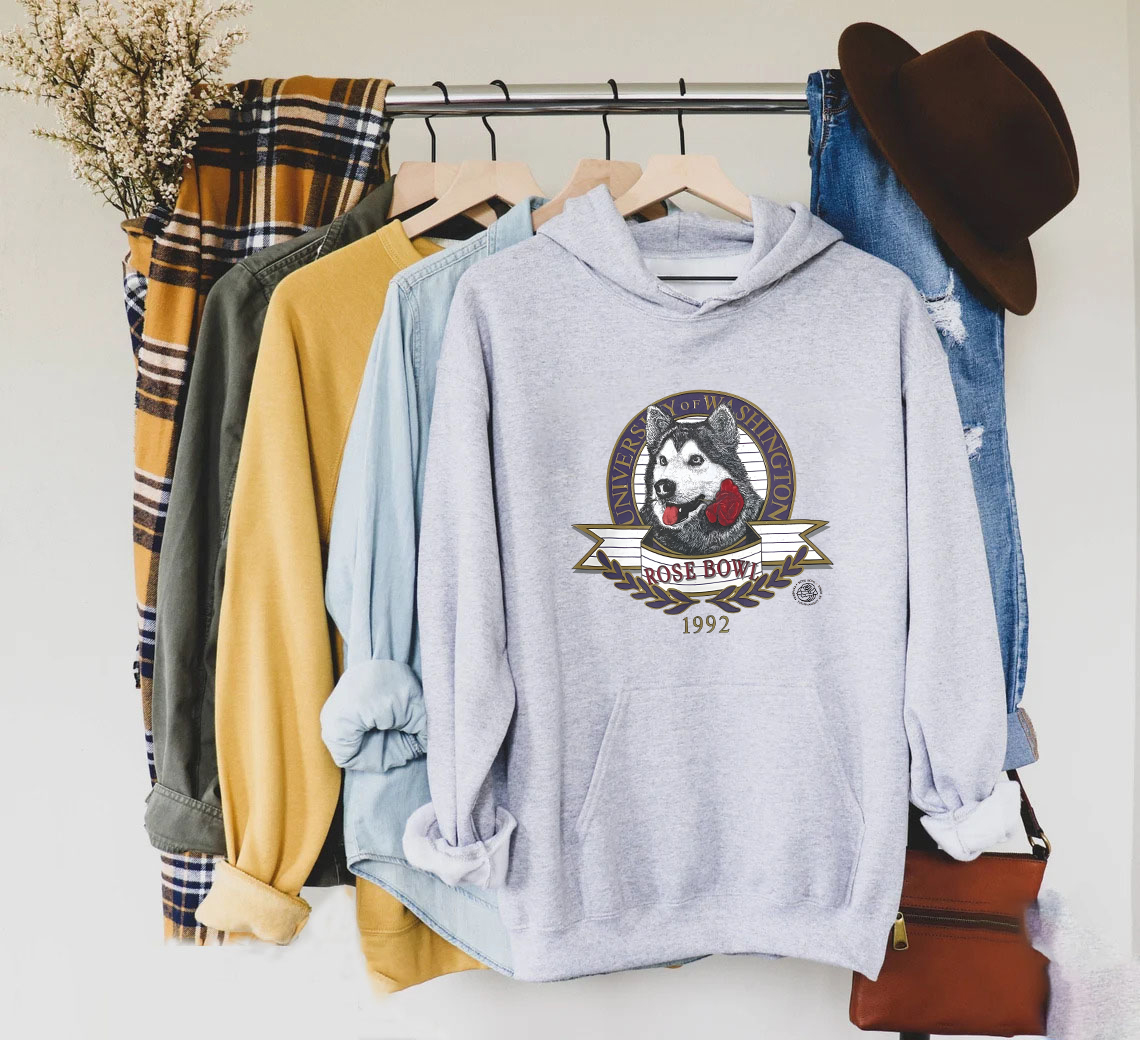 Vintage 90s Sportswear University of Washington Rose Bowl Tournament Bigprint Crewneck Sweatshirt Hoodie Shirt - Image 2