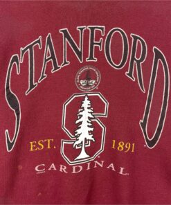Vintage 90s Stanford University Cardinal Crewneck Sweatshirt Big Logo Pullover Jumper, Stanford Sweatshirt, Hoodie, Shirt Gifts for NCAA Fans