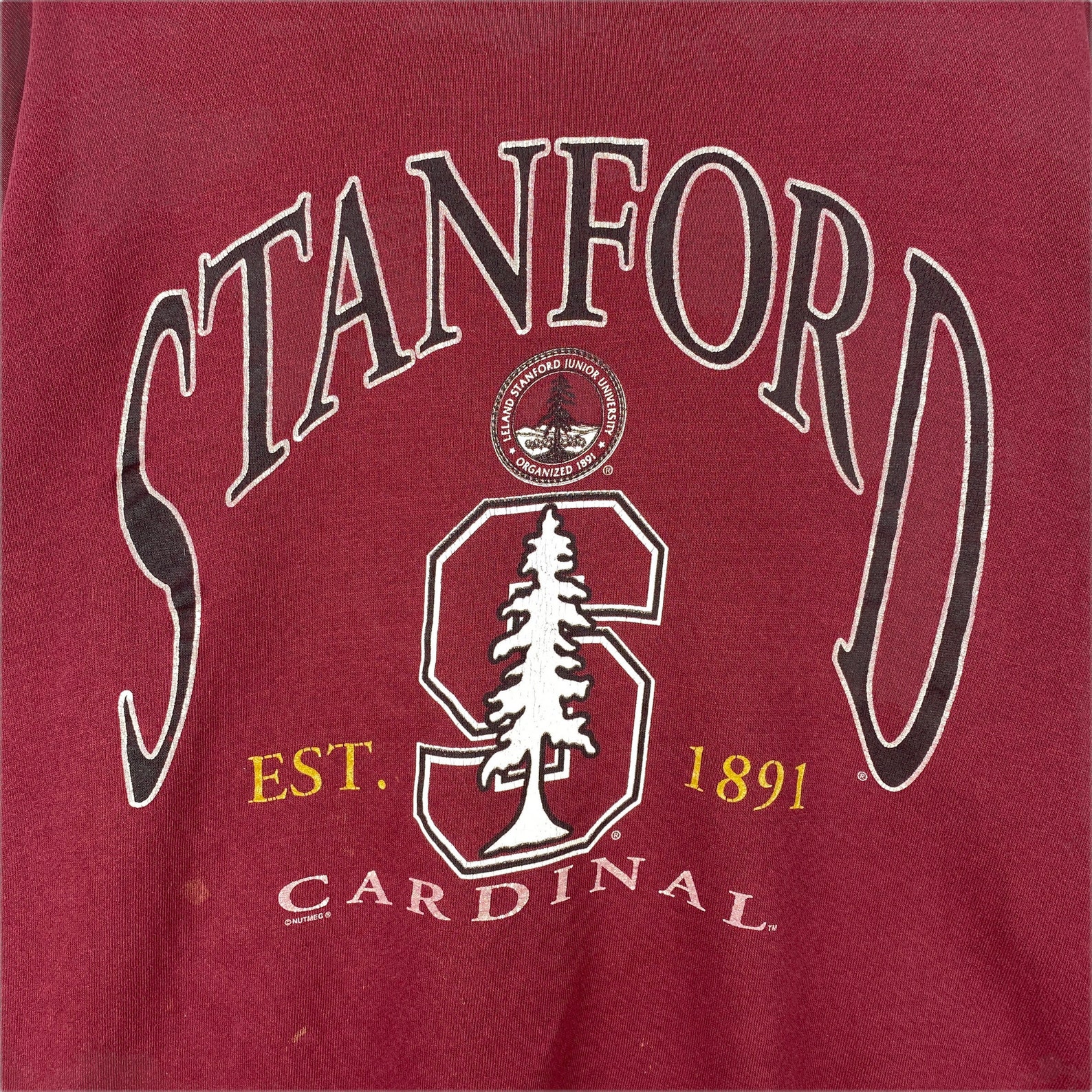 Vintage 90s Stanford University Cardinal Crewneck Sweatshirt Big Logo Pullover Jumper, Stanford Sweatshirt, Hoodie, Shirt Gifts for NCAA Fans