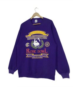Vintage 90’s University Washington Rose Bowl Sweatshirt Spellout Big Logo Pullover, UW Sweatshirt Gifts For NCAA Fans