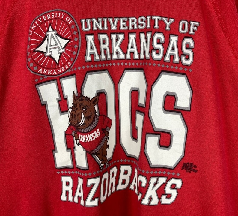 Vintage 90s University of Arkansas Razorbacks Hogs Sweatshirt, Arkansas Razorbacks Shirt, Arkansas Hoodie, Gift for Her, Gift for Him