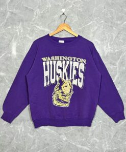 Vintage 90s University of Washington Huskies Crewneck Sweatshirt Print Logo, UW Sweatshirt Gifts For NCAA Fans