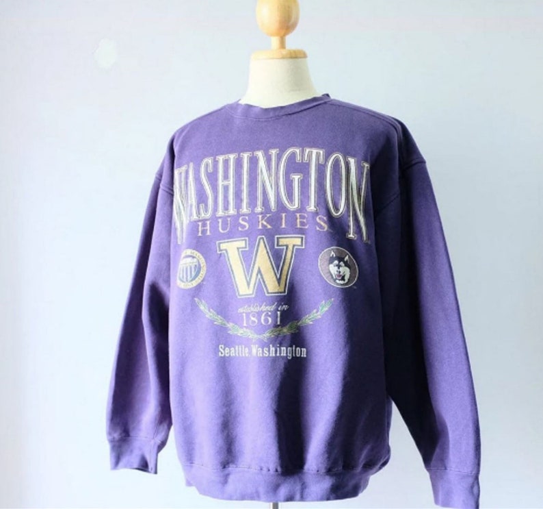 Vintage 90s University of Washington Huskies Rose Bowl Football Crewneck Sweatshirt, Washington Huskies Sweater, Washington Huskies Shirt