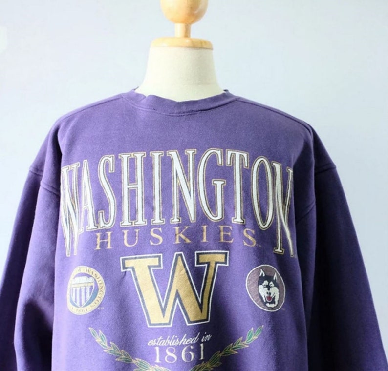 Vintage 90s University of Washington Huskies Rose Bowl Football Crewneck Sweatshirt, Washington Huskies Sweater, Washington Huskies Shirt