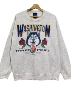 Vintage 90s University of Washington Huskies Rose Bowl Sweatshirt, Washington Huskies Sweater, Washington Huskies Big Logo Sweatshirt