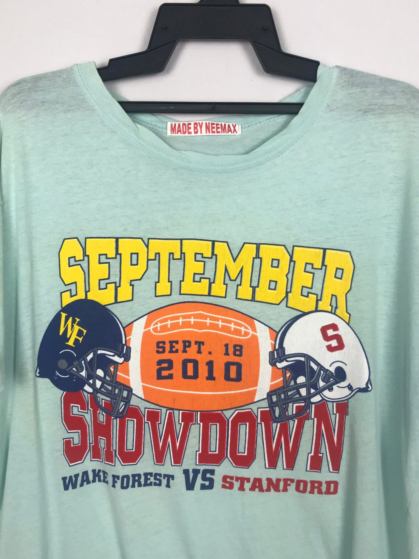 Vintage 90's Wake forest Vs Stanford American Football Tees Shirt Short Sleeve September American Football Showdown T Shirt