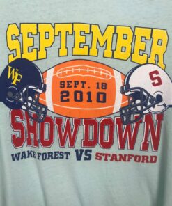 Vintage 90's Wake forest Vs Stanford American Football Tees Shirt Short Sleeve September American Football Showdown T Shirt
