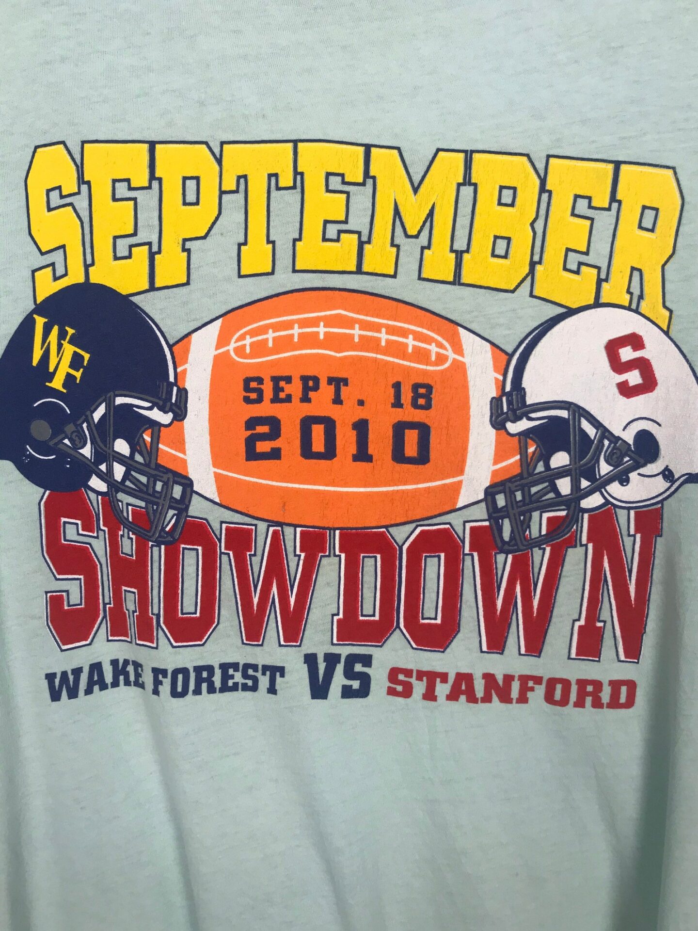 Vintage 90's Wake forest Vs Stanford American Football Tees Shirt Short Sleeve September American Football Showdown T Shirt