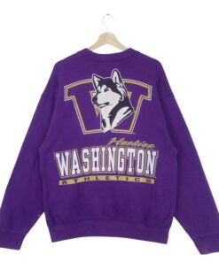 Vintage 90’s Washington Huskies Sweatshirt Crewneck Athletic Team By University of Washington Pullover Sweatshirt