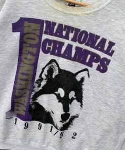 Vintage 90s Washington Huskies Sweatshirt Crewneck Washington Huskies Sweater Huskies Pullover Washington Huskies Nfl Team Champs Graphic
