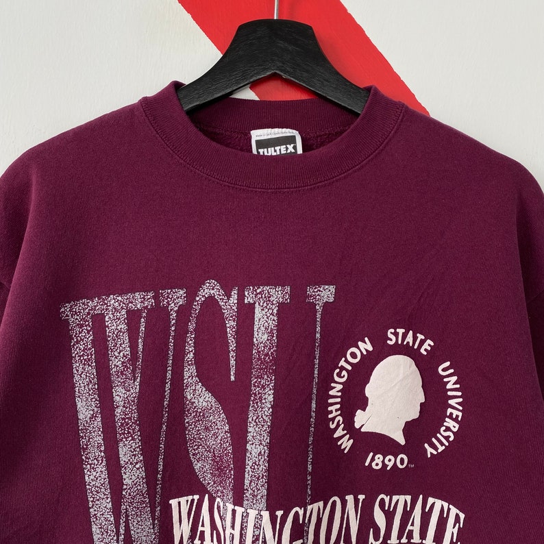 Vintage 90s Washington State Cougars Sweatshirt Cougars Crewneck University Washington Sweater Washington Cougars Print Logo
