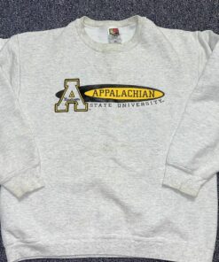 Vintage Appalachian State University Crewneck Mens Small M Gray Sweatshirt Logo