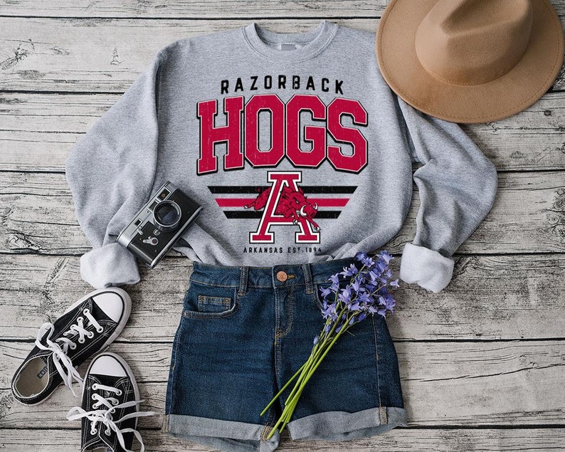 Vintage Arkansas Sweatshirt, Arkansas Fan Crewneck Sweatshirt, Distressed Arkansas Sweatshirt, Arkansas Gift, Fan Crewneck Sweatshirt, Hoodie, Shirt Full Size