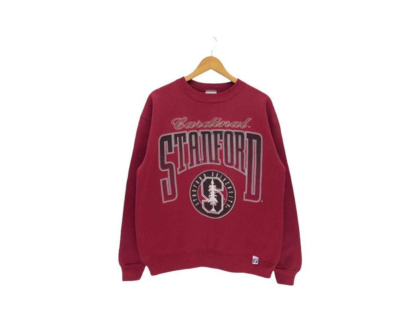 Vintage Cardinal Stanford Football Team Big Logo Sweatshirt Cardinal Stanford University College NCAA Sweater Jumper Crewneck