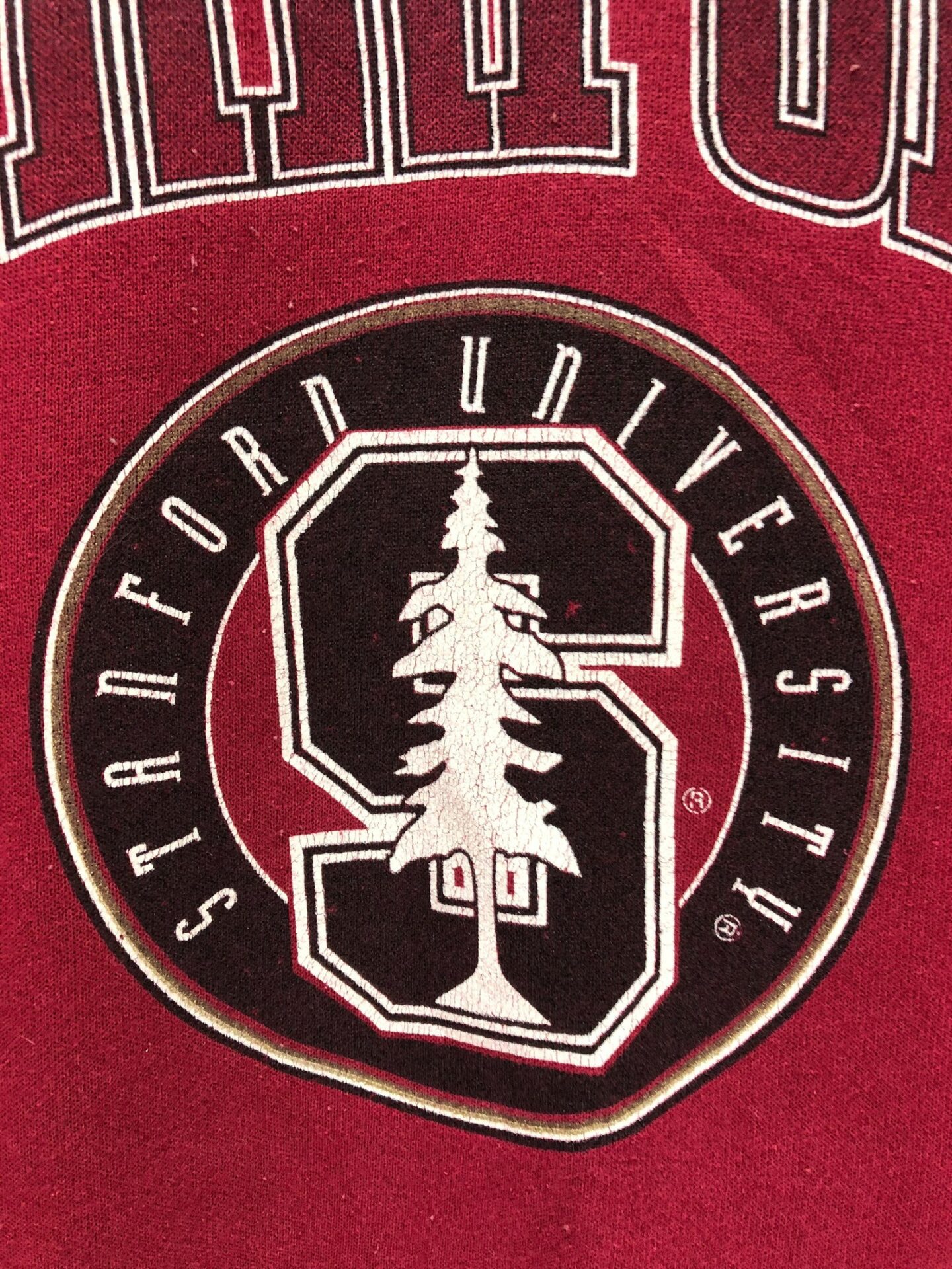 Vintage Cardinal Stanford Football Team Big Logo Sweatshirt Cardinal Stanford University College NCAA Sweater Jumper Crewneck